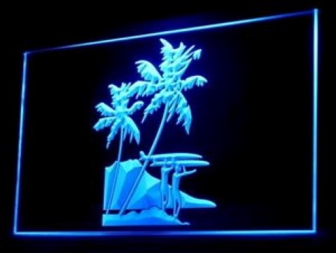 Tropical Surf Station LED Neon Sign
